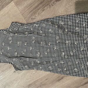 Black and White Checkered Floral Dress